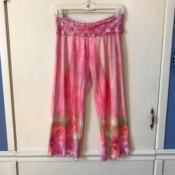 Claire Pettibone Pants - Claire Pettibone Pink Tie Dye Lounge Pants Small